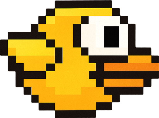 a bird like flappy bird but they are not same
In-Game asset.  2d.  High contrast. pixel