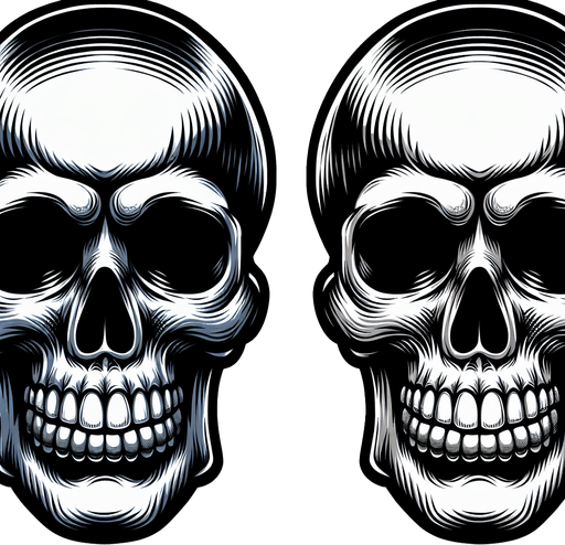 skull. clipart. cartoon. Blank background. High contrast. No shadows..