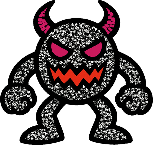 Ruido blanco personificado como un enemigo.
In-Game asset.  2d.  High contrast.  No shadows