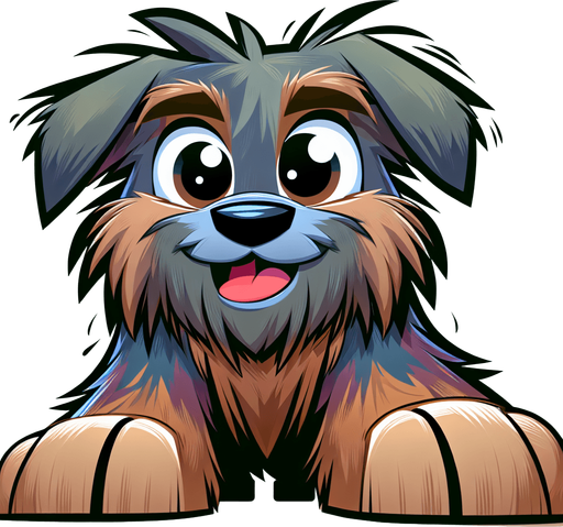 Mega dog.
2D cartoon, no background