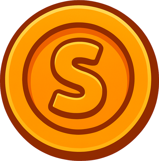 a coin orange.
In-Game asset.  2d.  High contrast.  No shadows