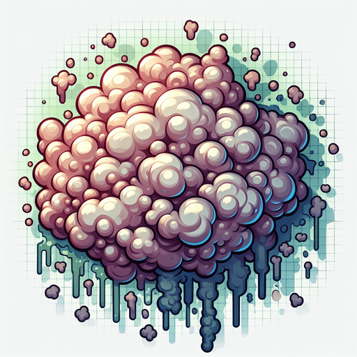 Noxious smell cloud.
Single Game Texture. In-Game asset. 2d. Blank background. High contrast. No shadows.