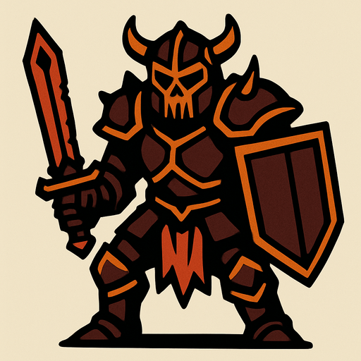 Orta çağ dönemi düşman.
In-Game asset.  2d.  High contrast.  No shadows