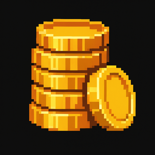 gold.
In-Game asset.  High contrast.  No shadows. pixel. pixel