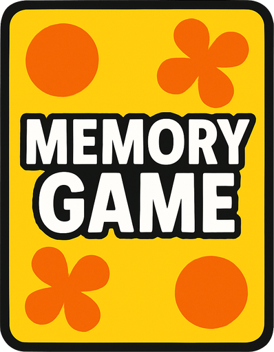 Create an image for a memory game's card's back.
In-Game asset.  2d.  High contrast.  No shadows