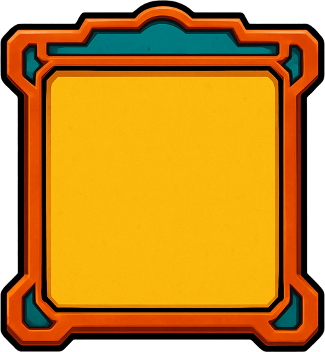 Marco de menu con relleno sin ningun texto.
In-Game asset.  2d.  High contrast.  No shadows