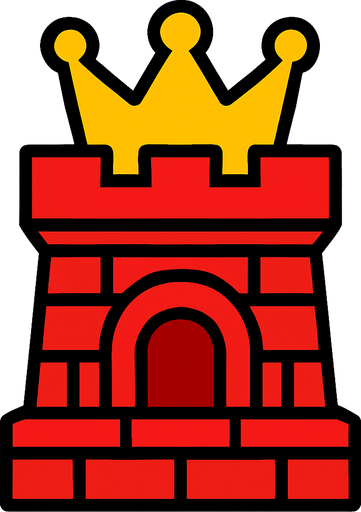 King tower red.
In-Game asset.  2d.  High contrast.  No shadows