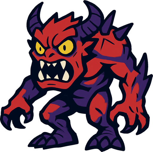 Monster.
In-Game asset.  2d.  High contrast.  No shadows