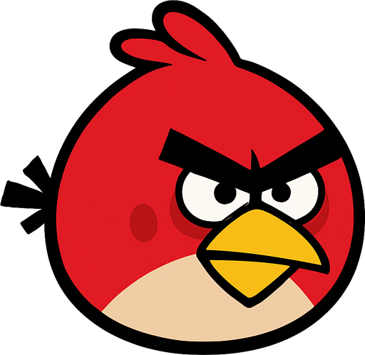angry bird.
In-Game asset.  2d.  High contrast.  No shadows