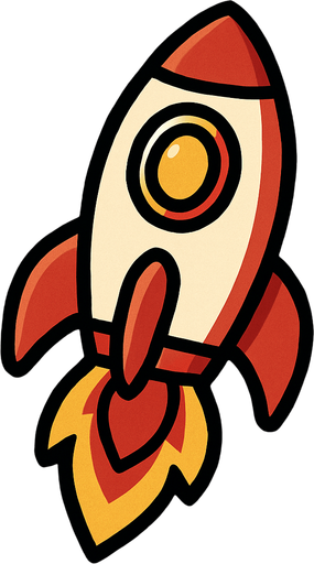 A rocket.
In-Game asset.  2d.  High contrast.  No shadows