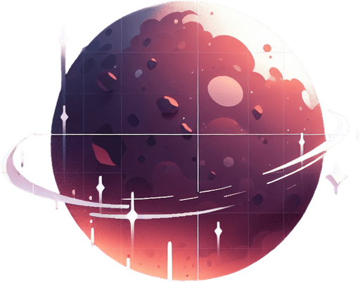 떠도는 행성같은 이미지로 만들어줘..
Single Game Texture. In-Game asset. 2d. Blank background. High contrast. No shadows.