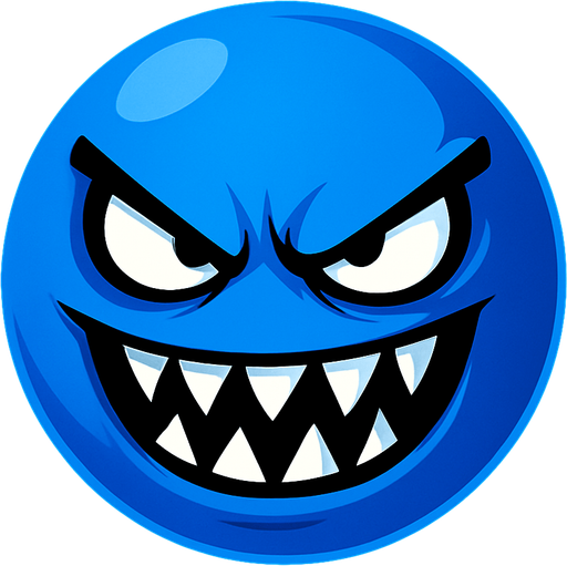 Make it a blue ball with a evil face.
In-Game asset.  High contrast.  No shadows