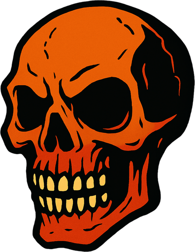 2d mysterious and scary skeleton character's head.
In-Game asset.  2d.  High contrast.  No shadows