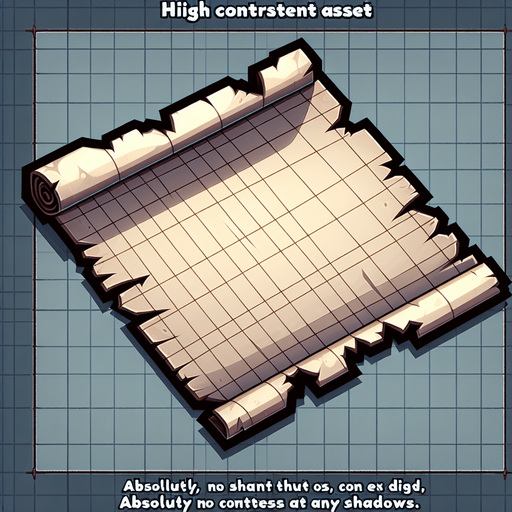 Scrap of paper, horizontal, blank, torn edge
Single Game Texture. In-Game asset. 2d. Blank background. High contrast. No shadows.