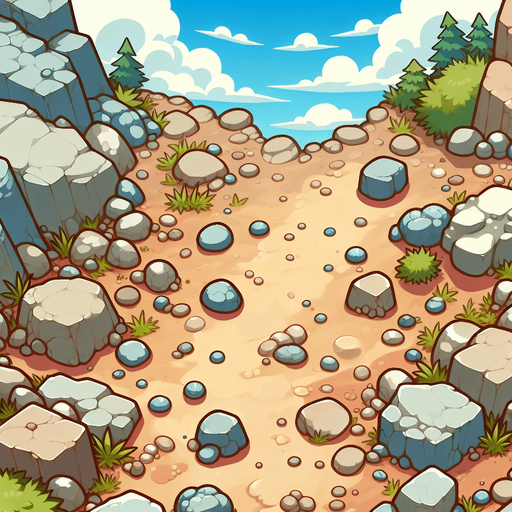 hafif taşlı zemin. üstten görünüm. cartoon