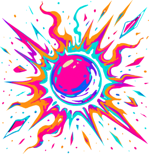 Gum asset to use it as effect of explosion gumbomb. cyberpunk + abstract style .
In-Game asset.  2d.  High contrast.  No shadows