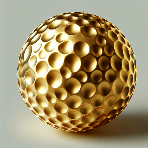 Balle de golf en or.
Single Game Texture. In-Game asset. 2d. Blank background. High contrast. No shadows.