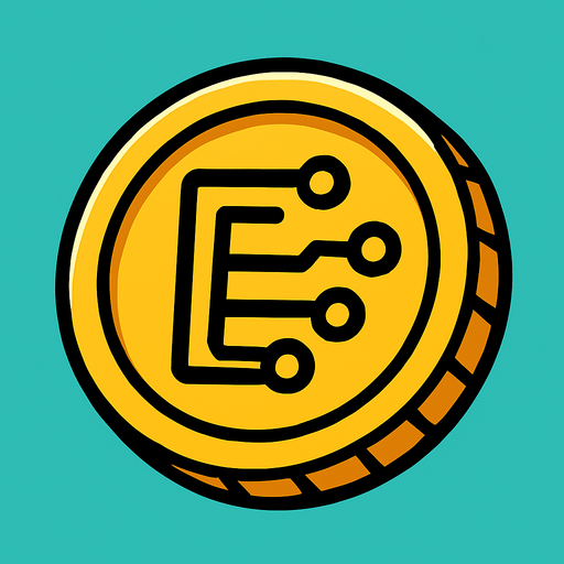 2d electronic visible coin.
In-Game asset.  2d.  High contrast.  No shadows