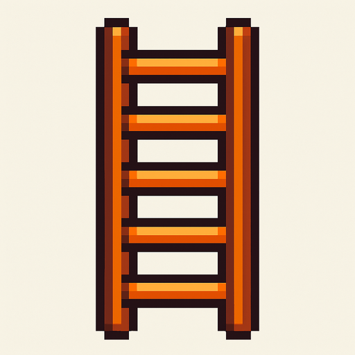 Escalera pixart.
In-Game asset.  2d.  High contrast.  No shadows