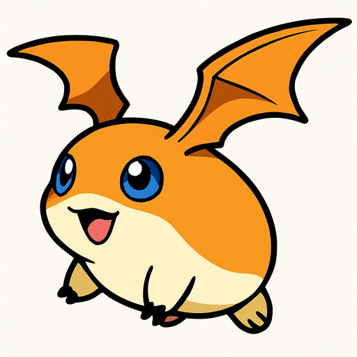 Patamon.
In-Game asset.  2d.  High contrast.  No shadows