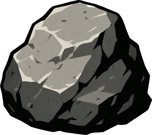 Gray rock.
In-Game asset.  2d.  High contrast.  No shadows
