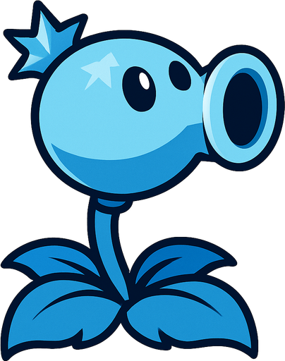 ıcepeasshooter plants vs zombies.
In-Game asset.  2d.  High contrast.  No shadows