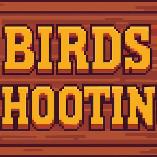 A pixel art sign that says BIRDS SHOOTING.(800x240 size)
No shadows