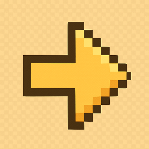 #F3D296 colour small arrow pixel art.
In-Game asset.  2d.  High contrast.  No shadows