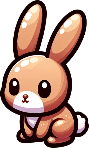 rabbit.
Single Game Texture. In-Game asset. 2d. Blank background. High contrast. No shadows.