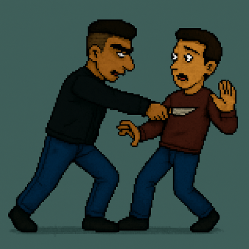 elindeki bıçakla karşısındakine saldırıp bıçaklama hareketi