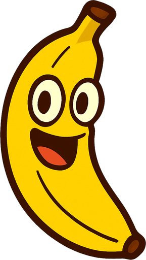 banana cartoon stile.
In-Game asset.  2d.  High contrast.  No shadows