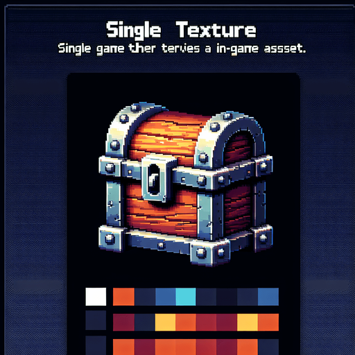 Un cofre del tesoro pixelado.
Single Game Texture.  In-Game asset.  2d.  Blank background.  High contrast.  No shadows