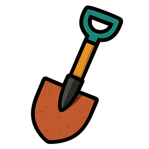 shovel.
In-Game asset.  2d.  High contrast.  No shadows