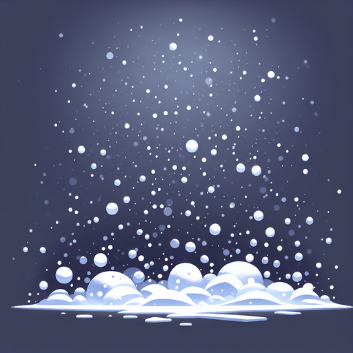 разлетелся снег, мультяшный.
Single Game Texture.  In-Game asset.  2d.  Blank background.  High contrast.  No shadows