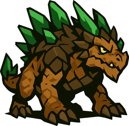 Dragon terre.
In-Game asset.  2d.  High contrast.  No shadows
