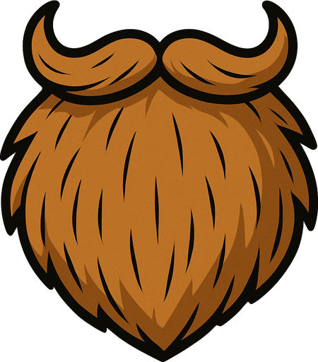 Big light brown beard.
In-Game asset.  2d.  High contrast.  No shadows