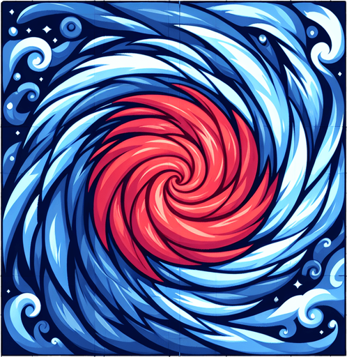 tourbillon rouge et bleu. Single Game Texture. In-Game asset. 2d. Blank background. High contrast. No shadows..
Single Game Texture. In-Game asset. 2d. Blank background. High contrast. No shadows.