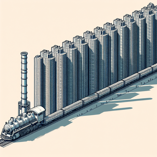 Train covering  5 blocks and 5 times bigger than tha character.
Single Game Texture. In-Game asset. 2d. Blank background. High contrast. No shadows.