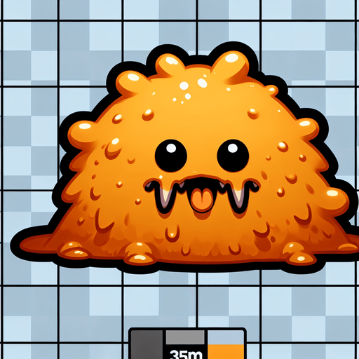 Un slime bestia peludo RPG con estilo suave y simple.
Single Game Texture.  In-Game asset.  2d.  Blank background.  High contrast.  No shadows