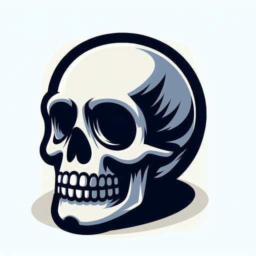 skull. clipart. cartoon. Blank background. High contrast. No shadows..