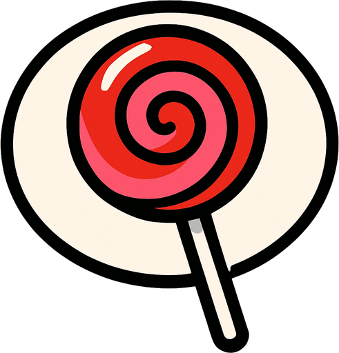 Bulle de sucette.
In-Game asset.  2d.  High contrast.  No shadows