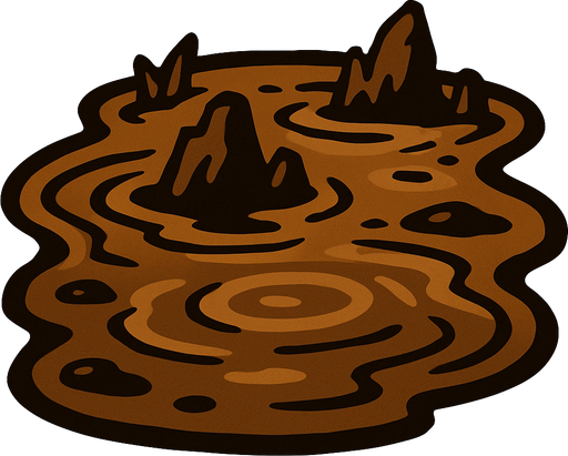 ביצה טובענית בצבעי חום.
In-Game asset.  2d.  High contrast.  No shadows