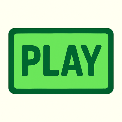 crea la imagen de un rectangulo verde con borde verde oscuro y en medio que tenga la palabra play.
In-Game asset.  2d.  High contrast.  No shadows