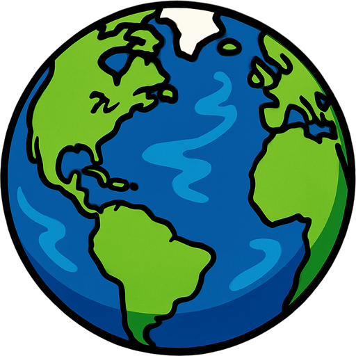 Planeta tierra.
In-Game asset.  2d.  High contrast.  No shadows