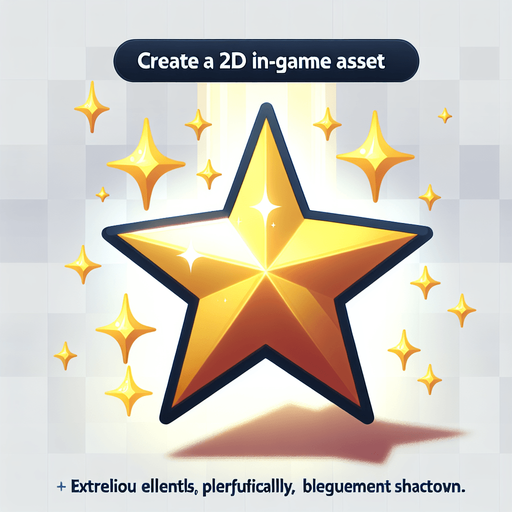 A shining star.
Single Game Texture.  In-Game asset.  2d.  Blank background.  High contrast.  No shadows