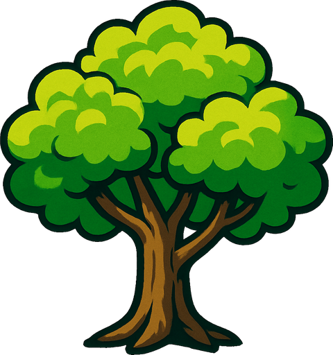Copa de un arbol animado.
In-Game asset.  2d.  High contrast.  No shadows
