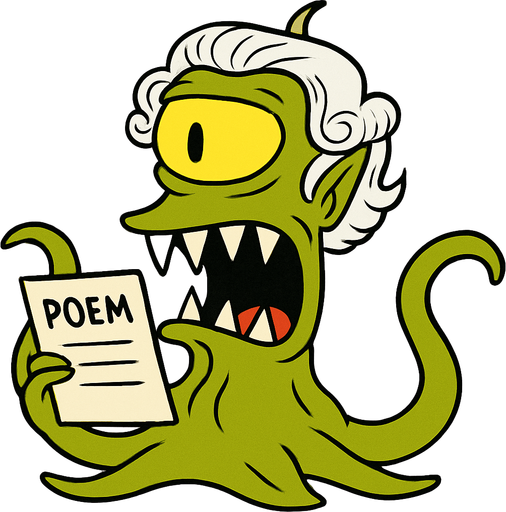 Make my character have White Classical hair and make him hold a poem