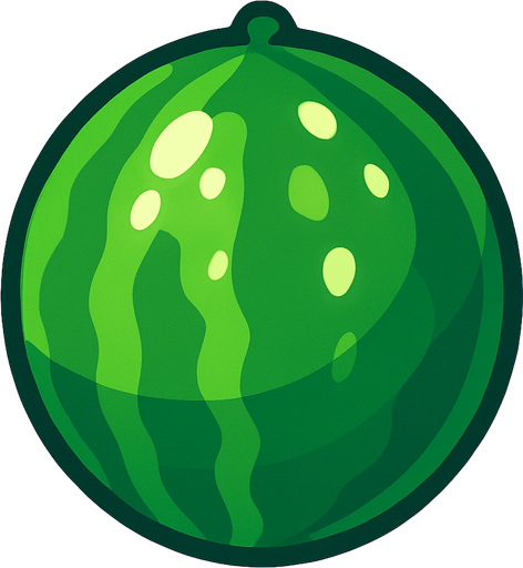Shiney melon vector.
In-Game asset.  2d.  High contrast.  No shadows