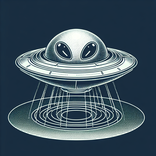 A small curious alien in a ufo..
Single Game Texture. In-Game asset. 2d. Blank background. High contrast. No shadows.