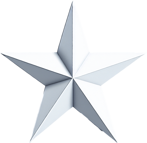 a white christmas star.
Single Game Texture. In-Game asset. 2d. Blank background. High contrast. No shadows.